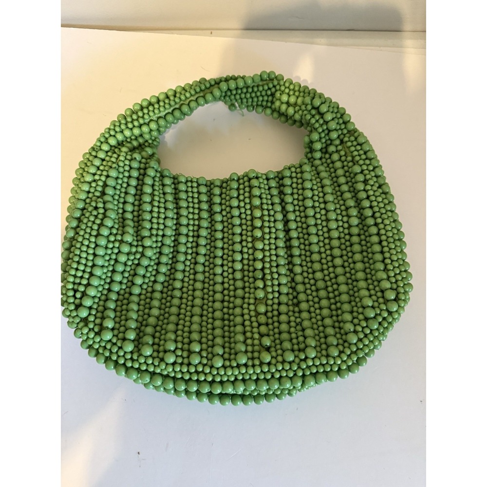 Boho Lime Green Beaded Handbag